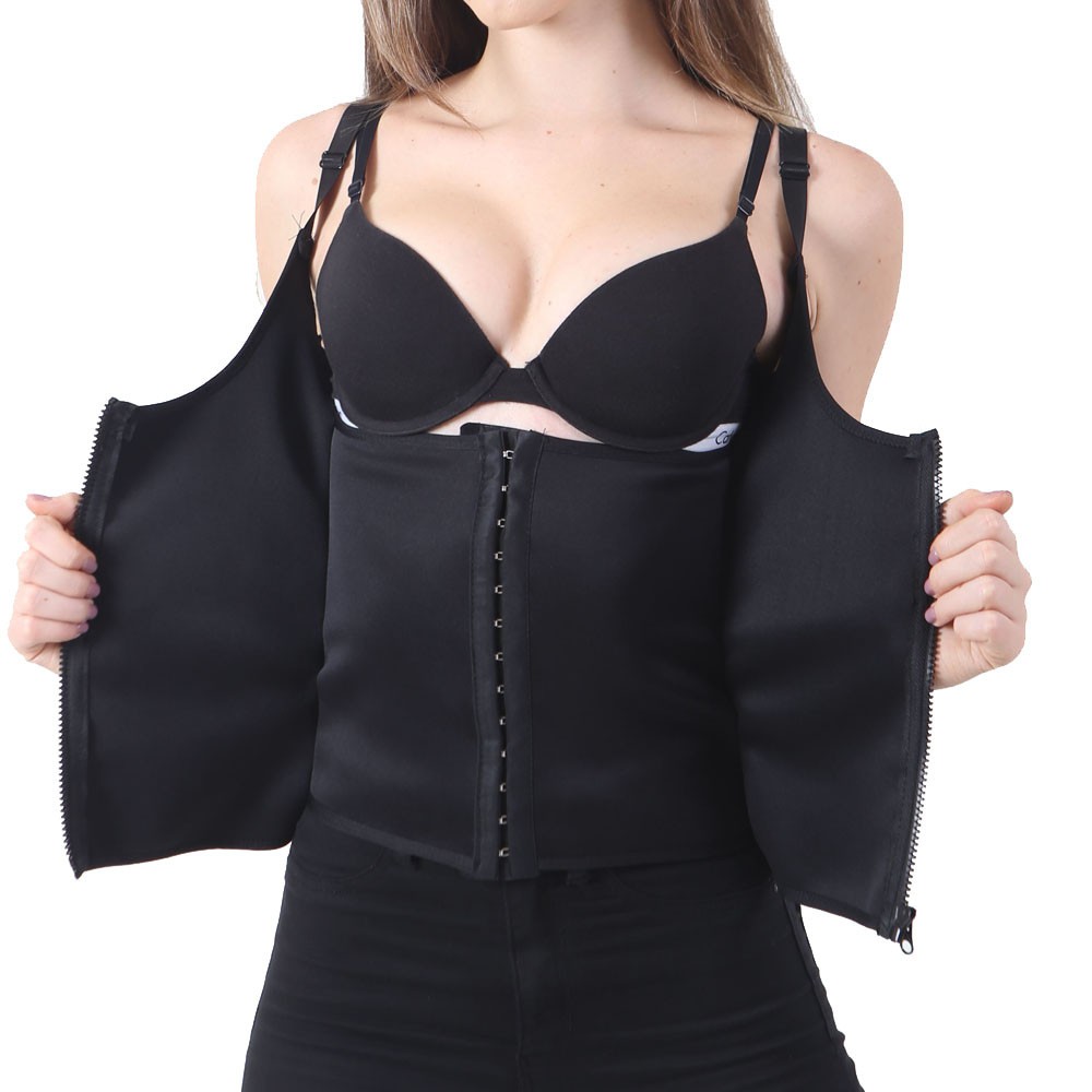 Ploknplq Shapewear,Waist Trainer for Women,Body Suits for Womens,Zipper Sweat Sauna Body Shaper Women Slimming Vest Waist Trainer Black/L,Corset Tops for Women,Bodysuits for Women Black L